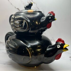 Vintage Stacked Chicken Teapot and Sugar Bowl
